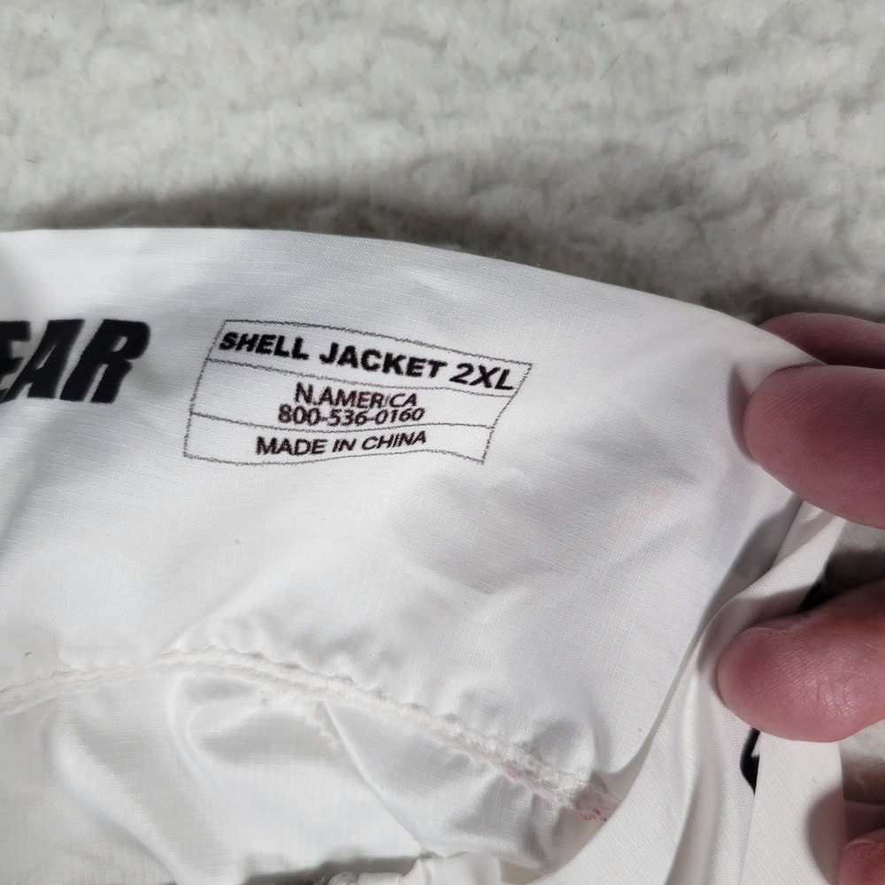 M&M's Shell Jacket Mens 2XL White Red All Over Print Logo Full Zip Windbreaker - Picture 10 of 12